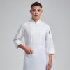 Unisex Chef Uniform with Chest Pocket Stand Collar Long Sleeve Double Breasted Chef Shirt