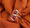 Кольцо ручной работы с розовым рубином и драгоценным камнем из стерлингового серебра 925 пробы NST-J2H26235