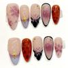 New Arrival Handwork Almond Summer Romantic 3D Flowers Butterfly Fake Nails Sticker Handmade Press on Nails