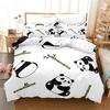 Cartoon Chinese Panda Bedding Set Soft Microfiber Double Queen King Twin Duvet Cover Kids Girls Room Decor White Duvet Cover