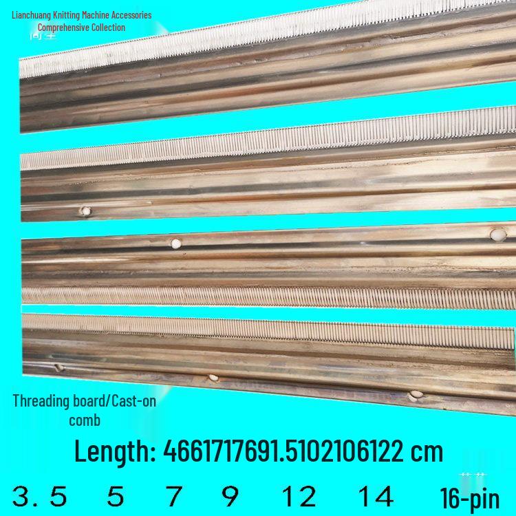 Аксессуары для ручной вязальной машины: Доска для нанизывания, Гребни, Доска и гребень для набора петель, Щетка для подачи пряжи, Поворотная доска, Вилка для закрытия петель.