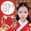 Flower Children Wig Headband Tassel Tang Suit Hair Style Braid Chinese Sticks Hair Year Ancient W8Y9