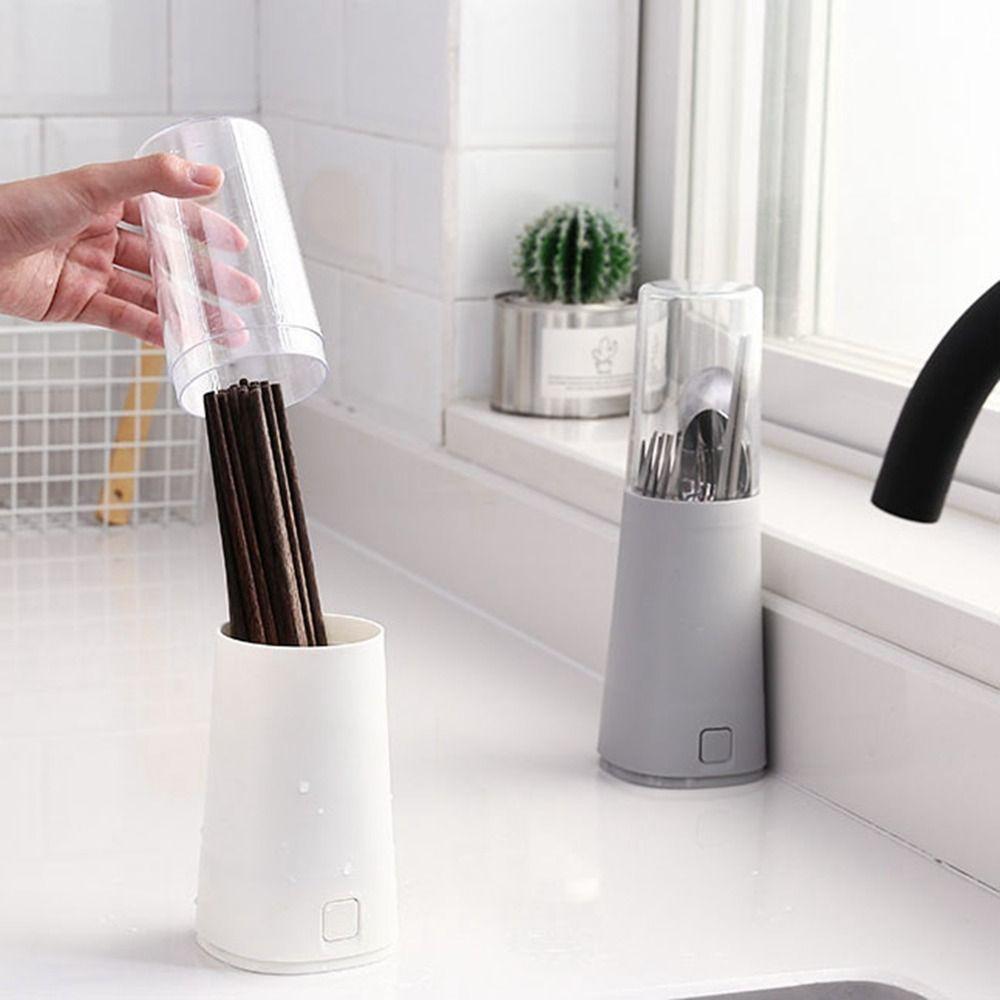 Plastic Cutlery Holder Dustproof Cutlery Storage Box Creative Chopstick Cage  Fork