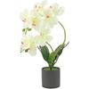 Aufuwa Искусственная Орхидея Шелковые Цветы Фаленопсиса Искусственные Орхидеи с Керамическим Горшком 19.5" Декор для Центральных Композиций Стола Внутренний Свадьба Дом Офис Вечеринка