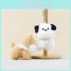 Fluffy Dog Plush Keychain Accessory With Lovely Pearl Necklace For Collectors