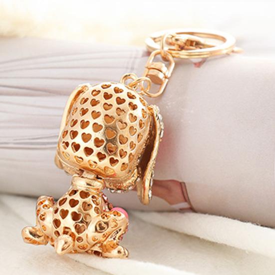 Автомобильный брелок в форме собаки с героями мультфильмов, красочные инкрустированные стразами брелок для ключей, сумка, сувенир, очаровательные модные аксессуары