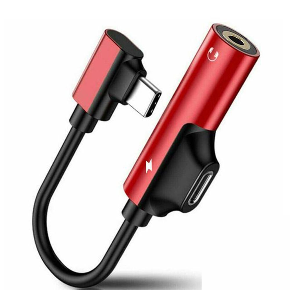 Usb-C Headphone Adapter 2 In 1 Type C To 3.5mm Jack Audio Adapter Type C Audio Splitter Aux Cable