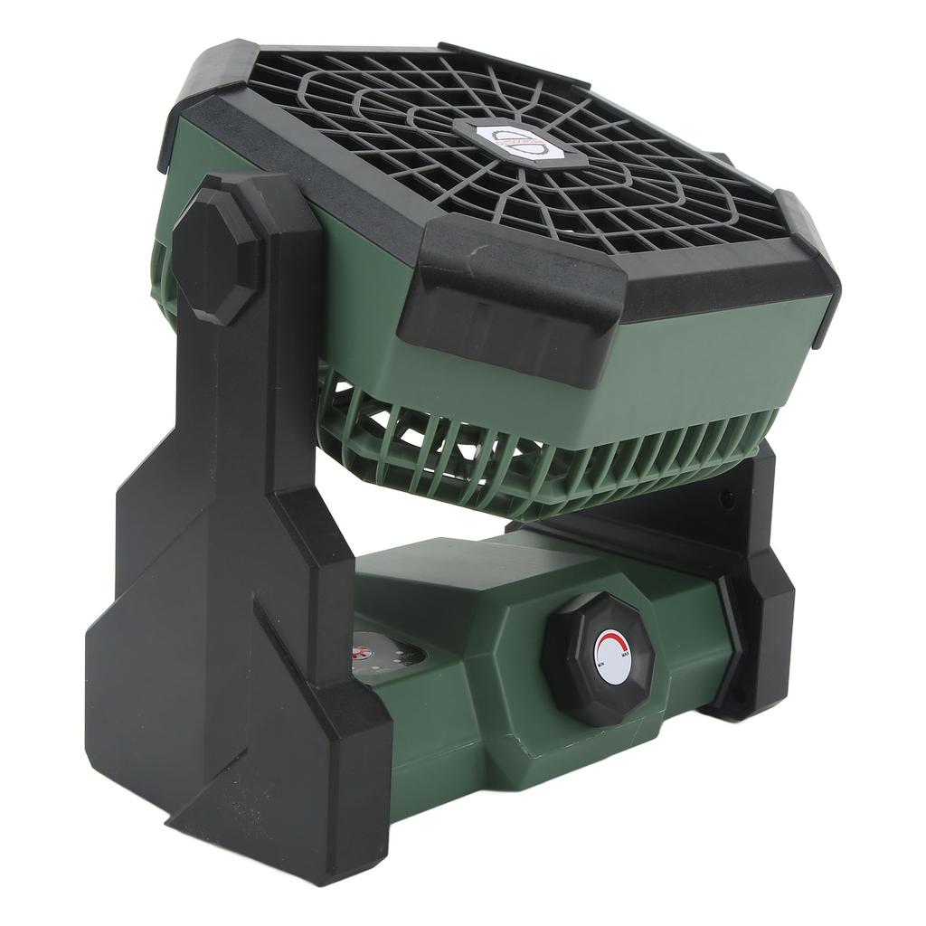 Outdoor Camping Fan ABS Stepless Lighting Portable 7800mah 5V Rechargeable Light for Traveling Black and Green