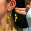 1 пара персонализированных лимонных серег с длинной кисточкой, летние фруктовые серьги-подвески, универсальные богемные украшения, подарок для женщин