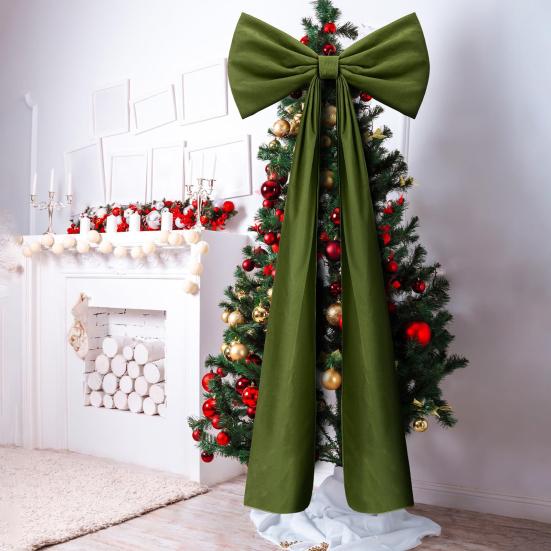 71 Inches Christmas Extra Large Velvet Bow Giant Xmas Tree Toppers Bows for Home Wreath Wall Backdrop Birthday Wedding Party Decoration