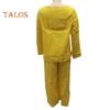 2Pcs/Set Women Casual Outfit O-neck Long Sleeve Tops Elastic Waist Wide Leg Long Pants Set Solid Color Loungewear