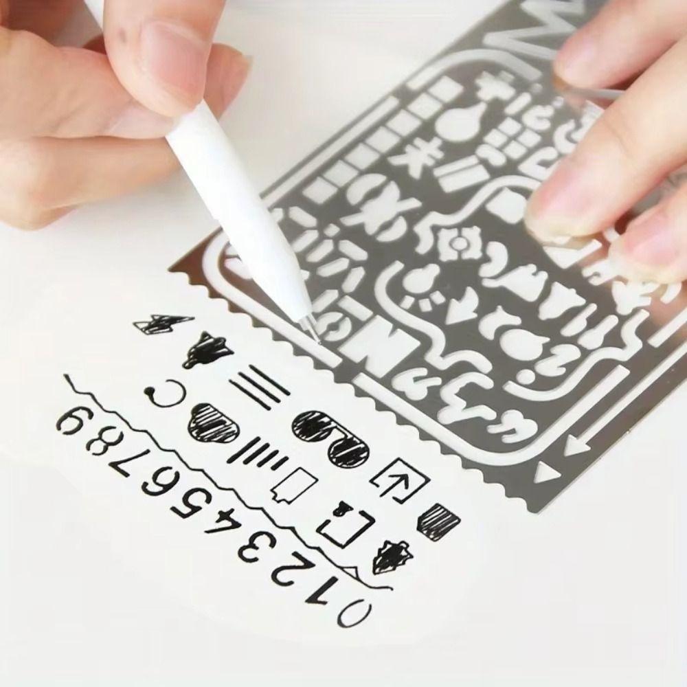 Stainless Steel Template Ruler School Projects Drawing Template Ruler Gift Stationery