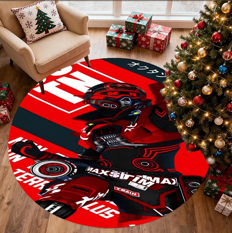 Apex Legends Pattern Round Rug, Indoor/Outdoor Mat, for Picnic, Gameroom, Bedroom, Office, Living Room, Home Decor Carpet, Birthday Gift