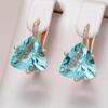 Green Triangle Zircon Simple Women Earrings Luxury Golden Party Jewelry Gifts