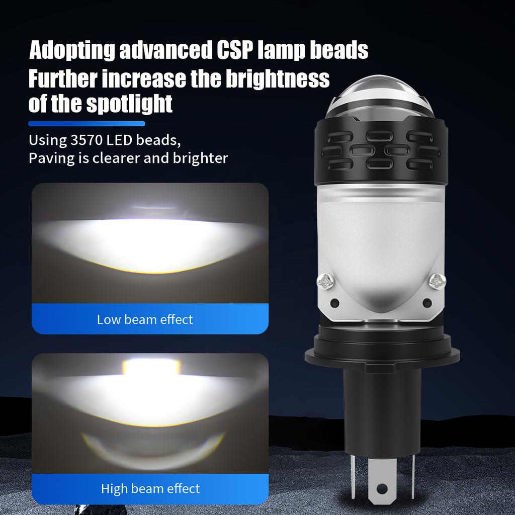 Светодиодные лампы H4 12V-24V Фара мотоцикла Дьявольские глазки Дневной ходовой свет Светодиодные прожекторы Чип CSP 3570 Аксессуары для мотоциклов