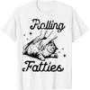 Rolling Fatties Кот Смешной Милый Любитель Кошек Владелец Котенка Китти Футболка