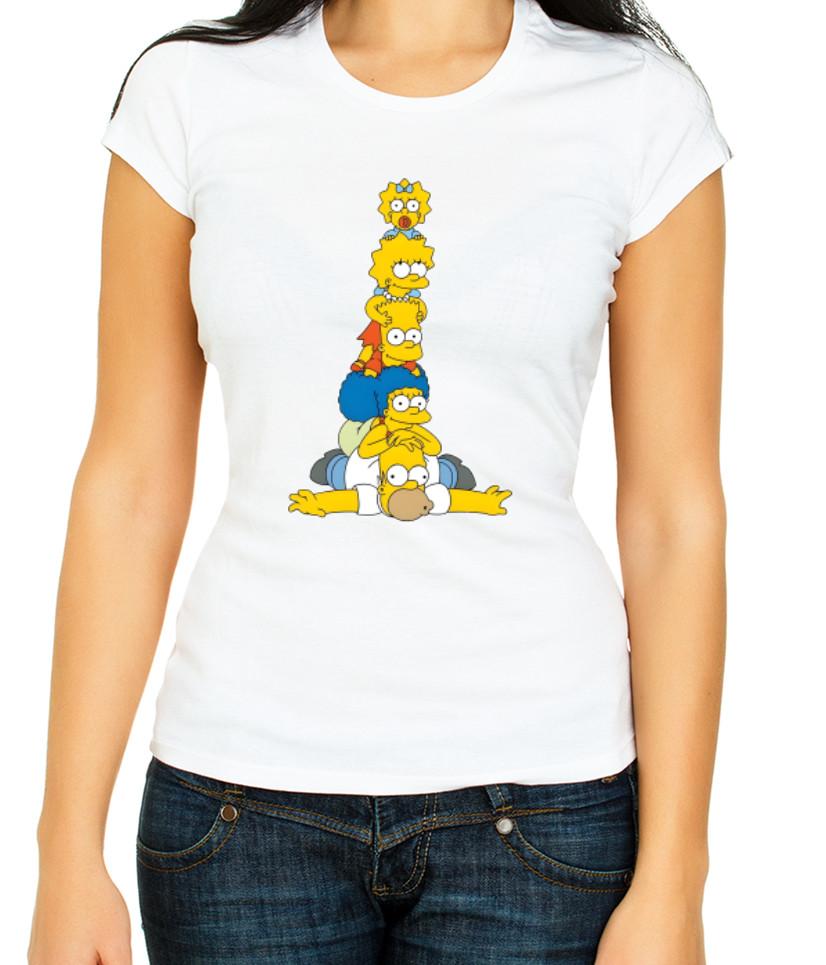 Семья Симпсонов The Simpsons, W/B Женская футболка с рукавом 3/4 H508