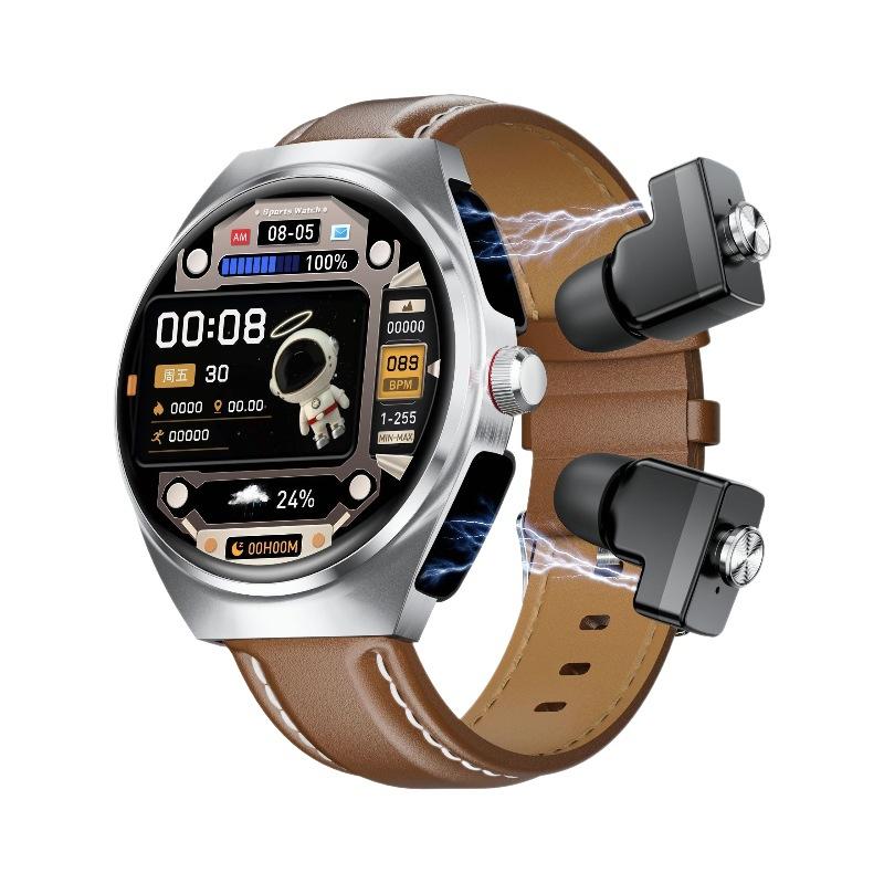 Два в одном умные часы Bluetooth Dual Call Music Health Sports Headset Watch