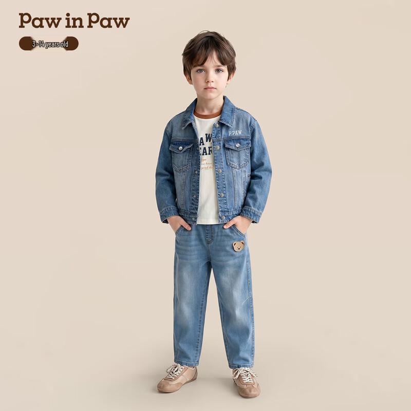 Джинсовая куртка для мальчиков PawinPaw с мультяшным медведем