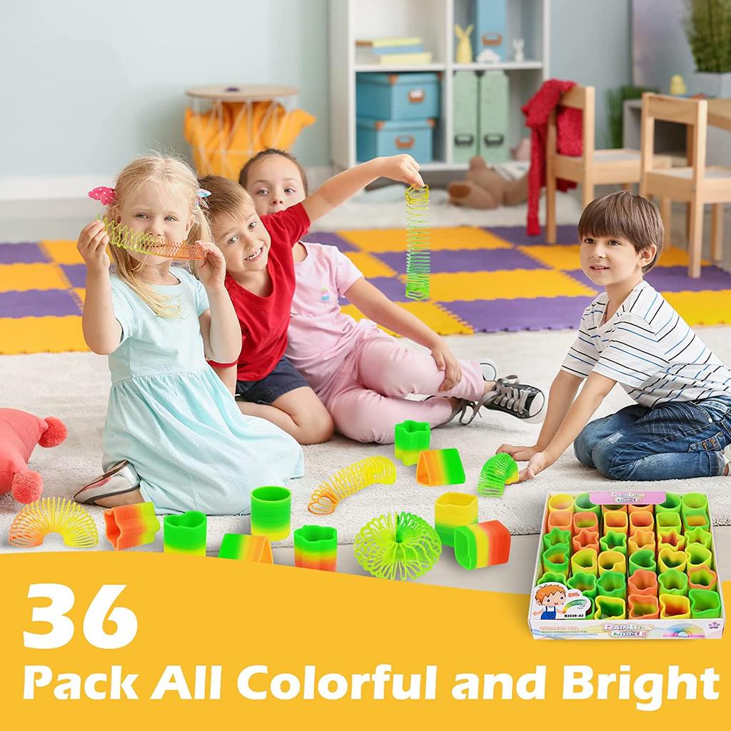 36 Pack Spring Rainbow Toys Bulk, Kids Party Favors,Goodie Bag Stuffer Gifts, Pinata Fillers,Birthday Suprizes Gift for Kids