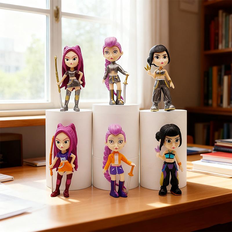 6 шт./набор Kpop Игрушки-фигурки охотников на демонов Новая K-POP Кукла-истребитель демонов Настольное украшение Игрушка для детей Подарки