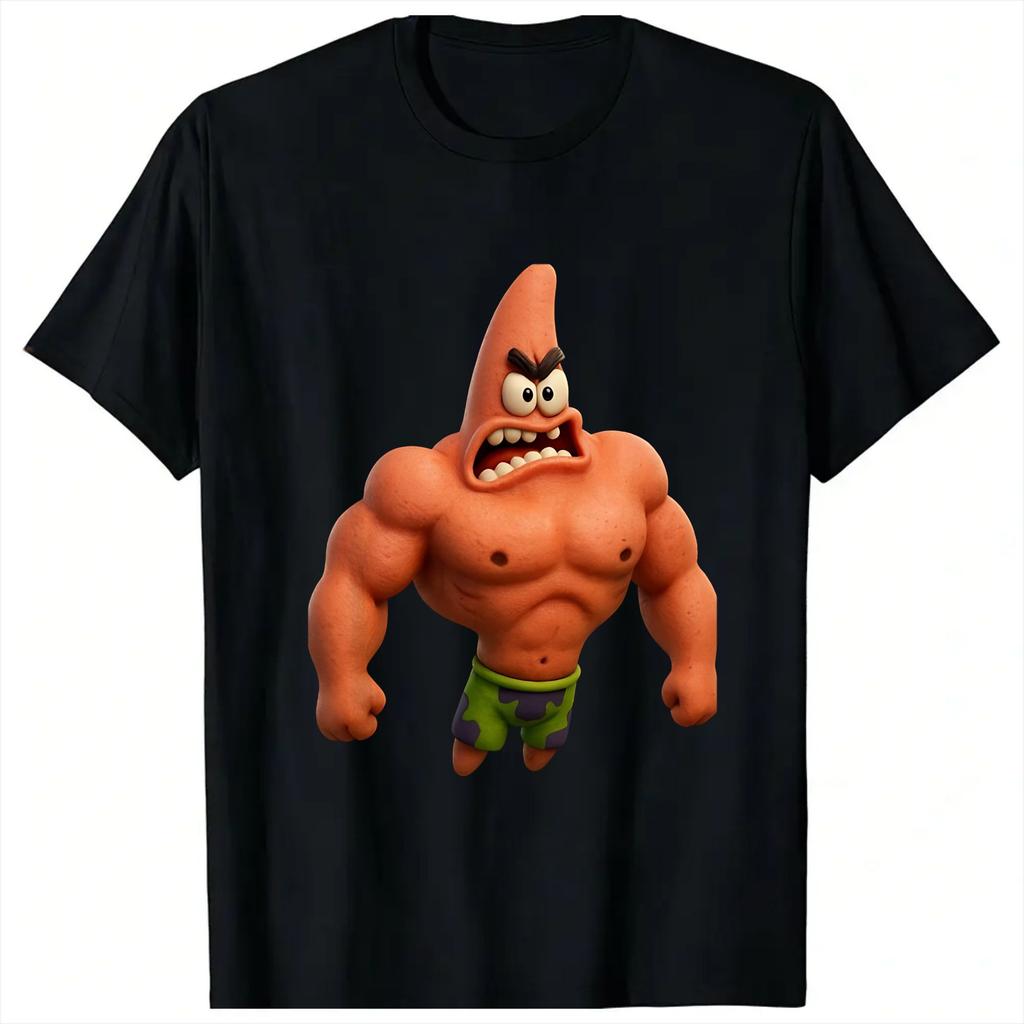 Patrick Star Muscled gym TShirts Unisex Awesome Pure Cotton Tee Shirt Crewneck Short Sleeve T Shirt Birthday Present Clothes