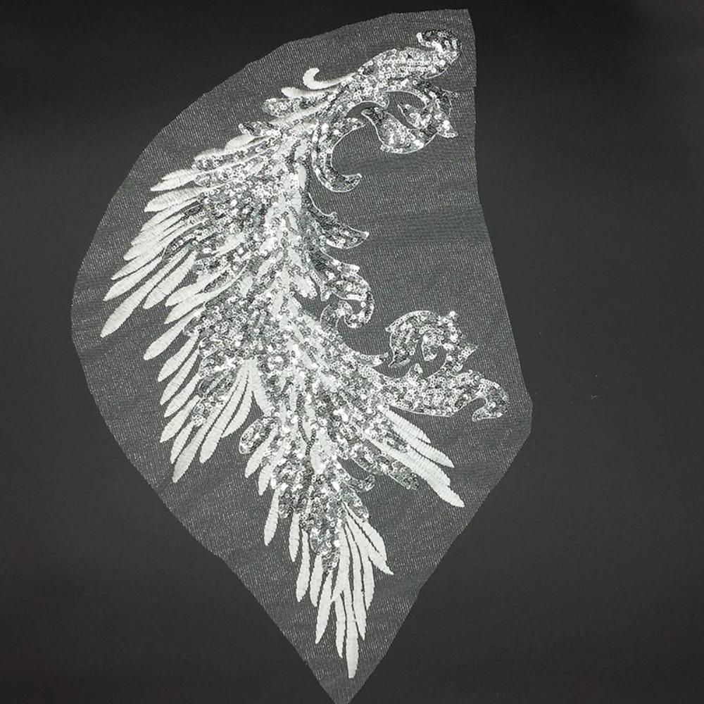 Пайетки в виде пера феникса, нашивки, разноцветные пришивные нашивки, классические модные платья