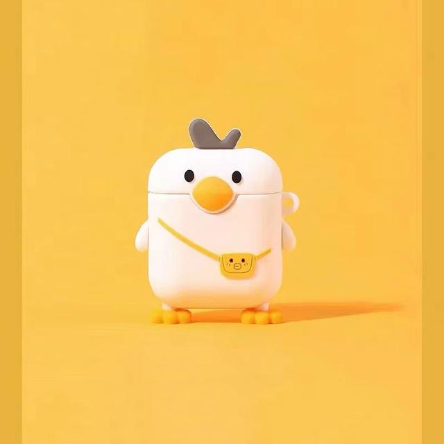 Силиконовый чехол с 3D-мультяшным персонажем для Apple AirPods с брелком - ударопрочный и пыленепроницаемый