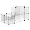 Modular Animal Enclosure with 35x35 cm Panels and Accessories, Made of Steel and PP, 140x70x70 cm, Black