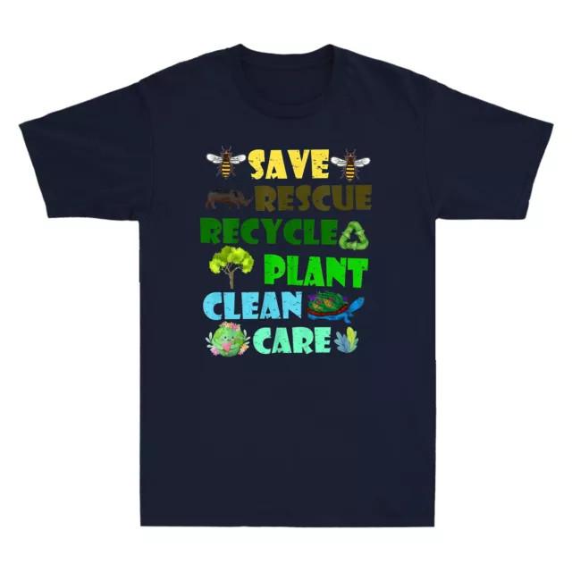 Save Bees Rescue Animals Recycle Plastic Earth Day Funny Cotton Tee Cotton
