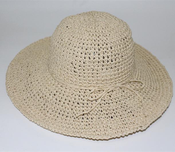 Pepper summer day ladies new travel vacation big eaves hat beach visor foldable beach straw hat