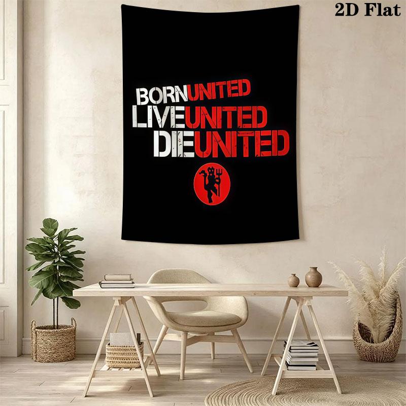 Grand MUFC TriumphWall Hanging Printed Fabric Blanket Decorative Tapestries for Bedroom Living Room Home Decor