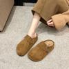 2025Spring New Women's Shoes Suede Leisure Slippers Retro Baotou Half Slippers for Women Outdoor Non Slip Beach Slippers