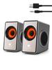 OROW Compact PC Speakers, 10W Output, USB Connection, External Speakers for LaptopsMonitors (Silver)