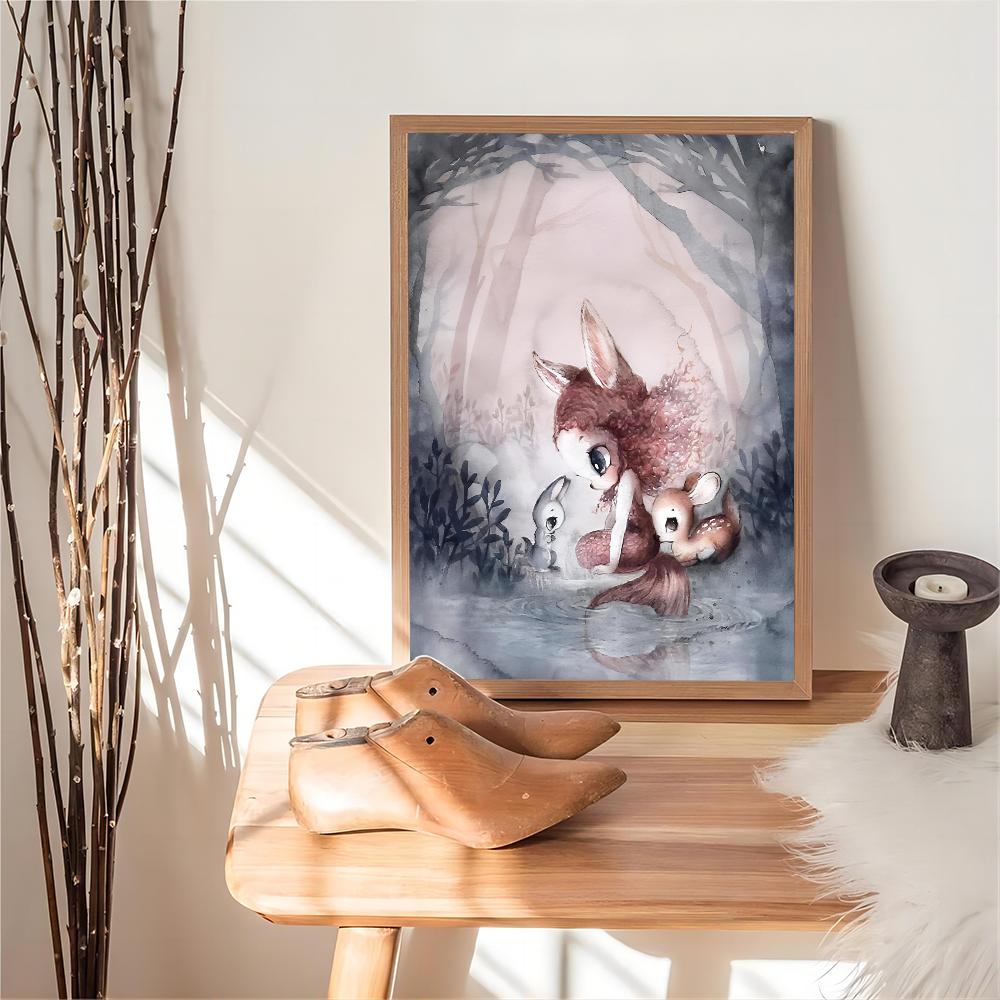 Миссис Мигетто Винтаж Принцесса Банни Классические постеры фильмов Белая бумага Наклейка DIY Комната Бар Кафе Эстетическое искусство Настенная живопись