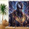 [Официальный] 1 шт. Занавеска для душа с рисунком Marvel Venom, Блокирующая свет, Отличный подарок на новоселье, Современный декор для дома, Декор для ванной