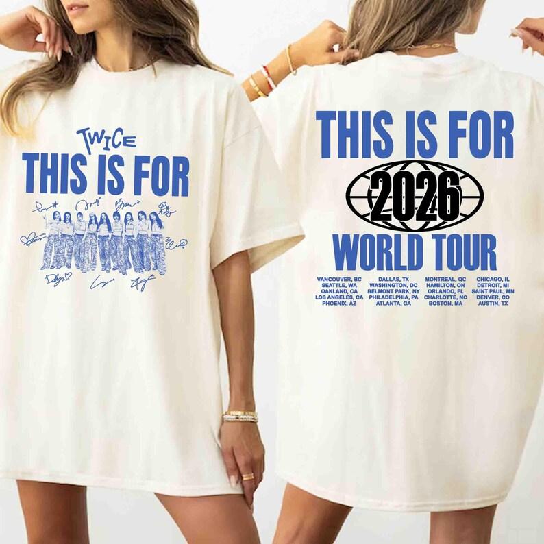 Дважды Эта Футболка для Мирового Турне, Четыре Футболки Twice, Футболка Twice World Tour, Футболка K-pop с Участником Twice, Футболка Twice TEN The Story Goes on