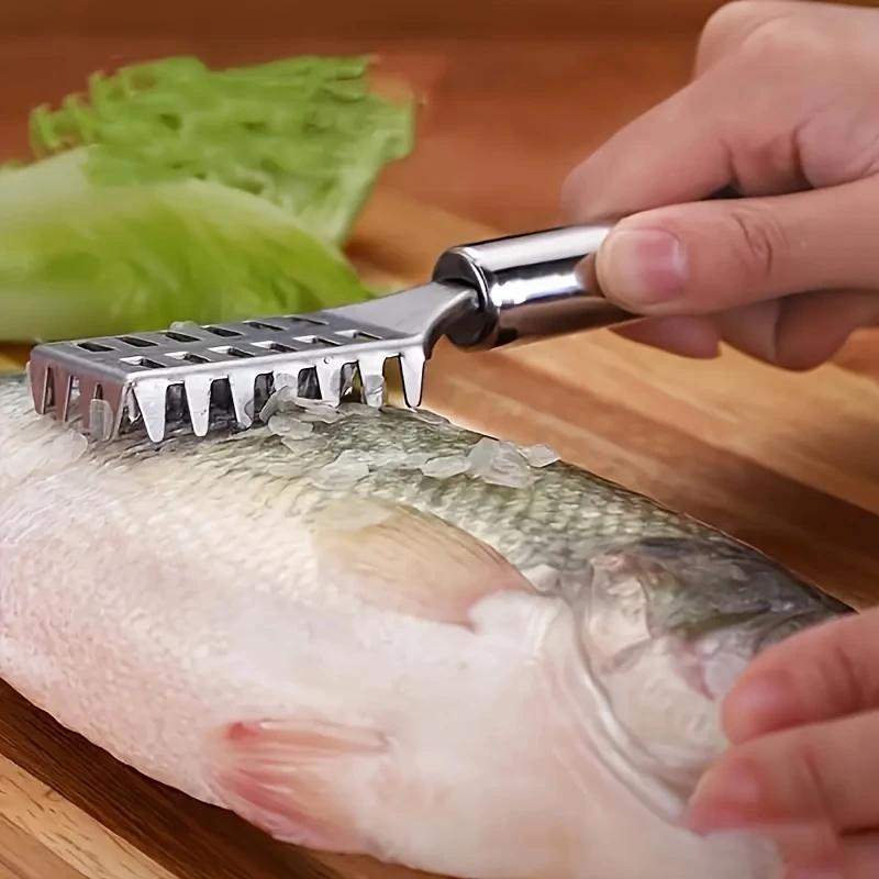 Stainless Steel Fish Scale Scraper, Household Fish Scale Remover, Efficient Fish Scale Planer, Kitchen Fish Cleaning Tool, Durable Fish Scale Brush