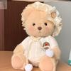 Костюм для среднего медведя - Сине-розовый полосатый набор комбинезонов с морковкой