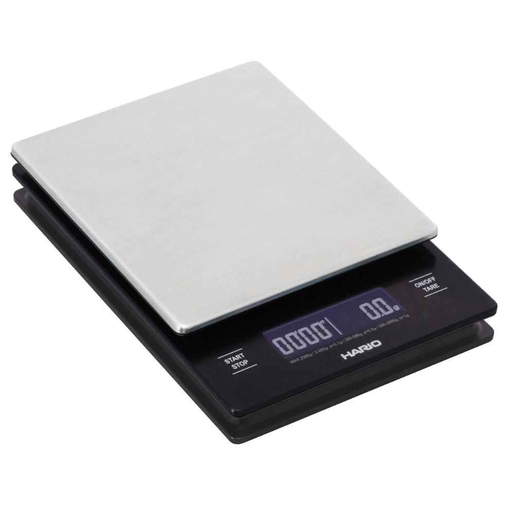 HARIO V60 Metal Drip Hairline Coffee Measuring Scale, Silver, Scale, Scale, Gift, Present, VSTMN-2000HSV