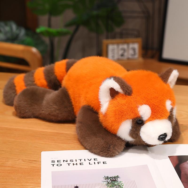 1Pc 30cm Lovely Plush Lying Grey Raccoon Toys Kawaii Panda Fox Plushie Pillow Stuffed Soft Animal Cushion Birthday Gift