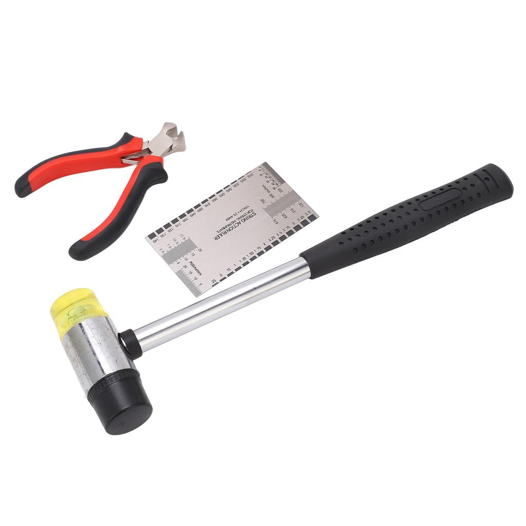Guitar Hammer Plier String Action Ruler Gauge Set Robust Metal Guitar Repairing Maintenance Tool Kit