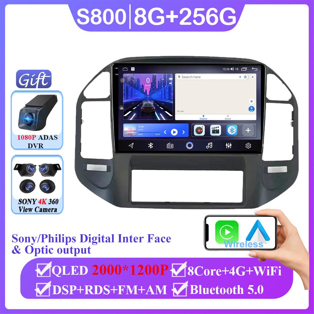 Wireless Android Head Unit For Mitsubishi Pajero 3 V70 V60 1999-2006 Car Auto Radio Carplay Multimedia GPS Navigation No 2din 4G