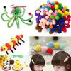 Learning Educational Plush Craft Pompoms DIY Sewing Craft Fluffy Poms Decorations Soft Fluffy Balls