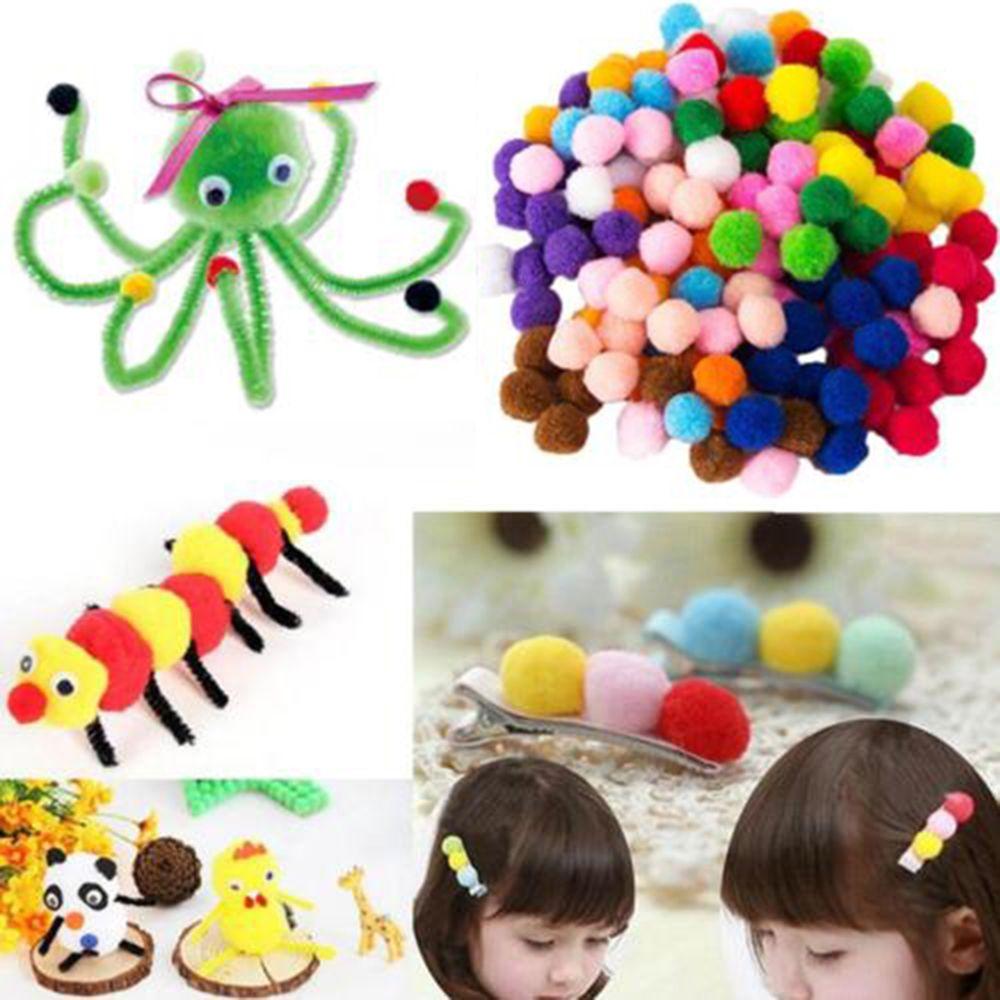 Learning Educational Plush Craft Pompoms DIY Sewing Craft Fluffy Poms Decorations Soft Fluffy Balls