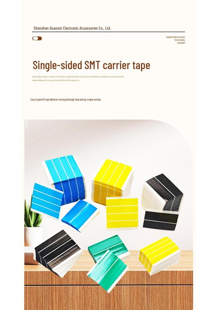 Single-Sided SMT Stencil Tape, 8mm, Strong Adhesive, High Toughness, No Peeling, Anti-Static for Pick and Place