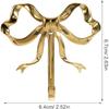 FUN 2pcs Bow Hook Bowknot Hook Bow Hooks for Wall Bowknot Brass Hook Gold Wall Hooks for Hanging Coat Hat Towel - Small(2.76X2.36X0.79in