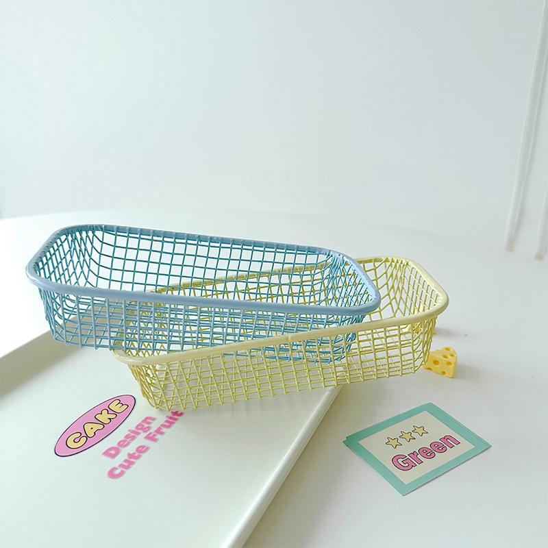 Корзина для хранения на рабочем столе INS Metal Корзина-органайзер для мелочей Футляр для фотокарточек Офисные принадлежности Товары для дома Косметика Сортировочный держатель