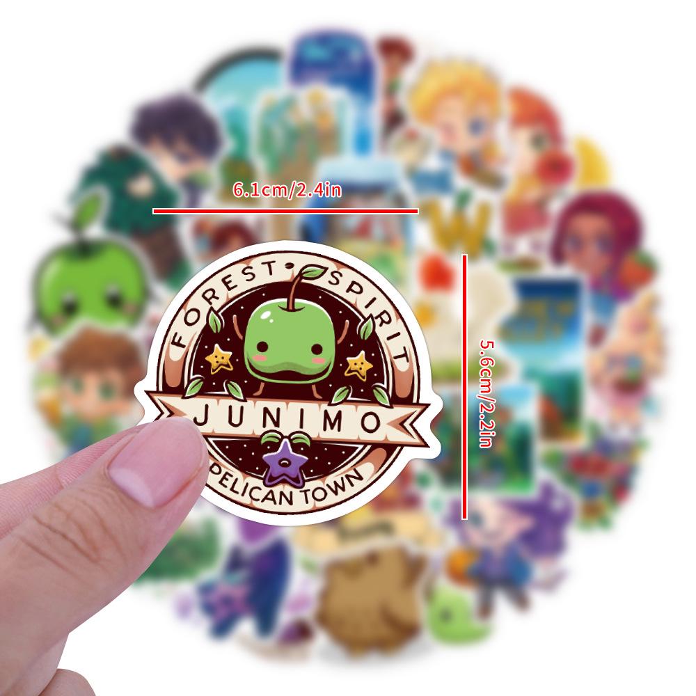 50 Мультяшных Наклеек Stardew Valley - Водонепроницаемое Украшение для Канцелярии, Бутылок для Воды и Компьютеров