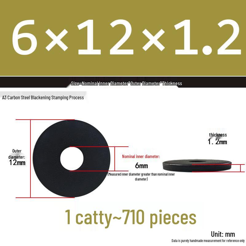 Black Oversized Thickened Round Metal Flat Washer Spacer for Home Use